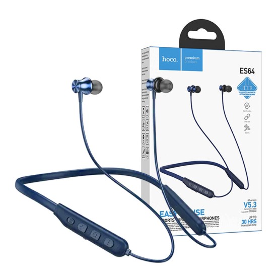 Hoco Bluetooth Neckband Earphones E64 Easy Sound Navy Blue